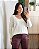Blusa Tricô Decote V Off White Feminina - Imagem 1