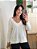 Blusa Tricô Decote V Off White Feminina - Imagem 1
