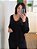 Blusa Tricô Decote V Preta Feminina - Imagem 5