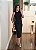 Vestido Midi Malha Canelada Preto - Imagem 1