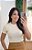 Blusa Manga Curta Canelada Creme - Imagem 6