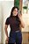 Camiseta Gola Alta Viscose Marrom - Imagem 4