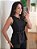 Blusa Peplum com Linho e Cinto Preta - Imagem 4