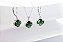 CONJUNTO DE TREVO VERDE ARGOLINHA PRATA 925 - Imagem 2