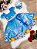 Vestido Infantil Temático Cinderela Azul Luxo - Imagem 4