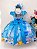 Vestido Infantil Temático Cinderela Azul Luxo - Imagem 3