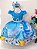 Vestido Infantil Temático Cinderela Azul Luxo - Imagem 1