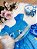 Vestido Infantil Temático Cinderela Azul Luxo - Imagem 5