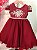 VESTIDO DE FESTA VERMELHO BORDADO DOURADO - Imagem 1
