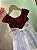 VESTIDO DE FESTA MARSALA COM BRANCO - Imagem 4