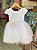 Vestido Branco Batizado Peito de Renda - Imagem 2
