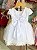 Vestido Branco Batizado Peito de Renda - Imagem 7