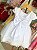 Vestido Branco Batizado Peito de Renda - Imagem 8