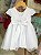 Vestido Branco Pérolas Batizado - Imagem 7