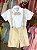 Conjunto Social Infantil Branco com Areia Curto Pagem - Imagem 3