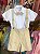 Conjunto Social Infantil Branco com Areia Curto Pagem - Imagem 2