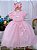 Vestido Rosa Jardim Aplique borboletas - Imagem 1