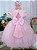 Vestido Rosa Jardim Aplique borboletas - Imagem 3