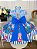 Vestido Infantil Galinha Pintadinha Florido Azul - Imagem 3