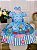 Vestido Infantil Galinha Pintadinha Florido Azul - Imagem 1