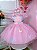 Vestido Infantil Rosa Jardim Encantado Borboletas e Flores Pérolas - Imagem 1