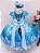 Vestido Infantil Frozen Azul Luxo Princesas - Imagem 2