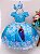Vestido Infantil Frozen Azul Luxo Princesas - Imagem 3