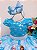 Vestido Infantil Frozen Azul Luxo Princesas - Imagem 4