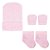 Kit Touca Luva e Meia Bebê Rosa  0 a 3 meses - Imagem 1