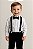 Conjunto Social Infantil Branco com Preto Longo no Linho - Imagem 1
