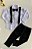 Conjunto Social Infantil Branco com Preto Longo no Linho - Imagem 3