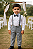Conjunto social Infantil esporte Branco com Cinza - Imagem 1