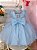 Vestido Infantil Azul Glitter temas Frozen e Cinderela - Imagem 3