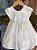 Vestido Infantil  Branco Batizado tule Camadas - Imagem 1