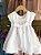 Vestido Infantil  Branco Batizado tule Camadas - Imagem 3
