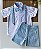 Conjunto Social Infantil Branco com Azul Curto - Imagem 1