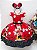 Vestido de Festa Infantil Minnie Vermelha Florido - Imagem 1