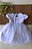 Vestido baby Branco Renda com Pérolas Batizado Noivinha - Imagem 2