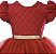 Vestido Infantil Vermelho Nervuras Strass - Imagem 2