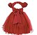 Vestido Infantil Vermelho Nervuras Strass - Imagem 3