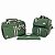 Kit Bolsa Maternidade Luz Verde Militar com fitas Listras Cinza - Imagem 1