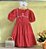 Vestido Infantil Vermelho Ponto Palito Peito - Imagem 1