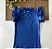 Blusa gola alta manga babadinho Azul Anil - Imagem 1