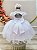 Vestido de Festa Infantil Branco Batizado Daminhas - Imagem 3
