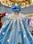 Vestido Infantil Jardim Luxo Baby Azul Aplique - Imagem 3