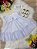 Vestido Infantil Jardim Luxo Baby Branco Aplique - Imagem 6