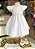 Vestido Infantil de Festa Branco Batizado Renda - Imagem 1