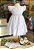 Vestido de Festa Infantil Branco Batizado Cinto Pérolas - Imagem 2