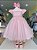 Vestido de Festa Infantil Rosa com Aplique Flores - Imagem 3