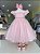 Vestido de Festa Infantil Rosa com Aplique Flores - Imagem 2